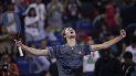 El alemán Alexander Zverev celebra tras derrotar al suizo Roger Federer en los cuartos de final del Masters de Shanghai, el viernes 11 de octubre de 2019. El alemán Alexander Zverev celebra tras derrotar al suizo Roger Federer en los cuartos de final del Masters de Shanghai, el viernes 11 de octubre de 2019.