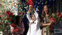 La gimnasta olímpica Laurie Hernández y las actrices Rita Moreno y Gina Torres en la sede del Torneo de las Rosas en Pasadena, California, el martes 15 de octubre del 2019. La gimnasta olímpica Laurie Hernández y las actrices Rita Moreno y Gina Torres en la sede del Torneo de las Rosas en Pasadena, California, el martes 15 de octubre del 2019.