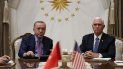 El presidente turco Recep Tayyip Erdogan, izquierda, se reúne con el vicepresidente de EEUU, Mike Pence, en el Palacio Presidencial en Ankara, Turquía, jueves 17 de octubre de 2019. El presidente turco Recep Tayyip Erdogan, izquierda, se reúne con el vicepresidente de EEUU, Mike Pence, en el Palacio Presidencial en Ankara, Turquía, jueves 17 de octubre de 2019.
