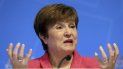 La directora del Fondo Monetario Internacional Kristalina Georgieva en conferencia de prensa durante las reuniones anuales del Banco Mundial y FMI en Washington. La directora del Fondo Monetario Internacional Kristalina Georgieva en conferencia de prensa durante las reuniones anuales del Banco Mundial y FMI en Washington.