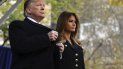 El presidente Donald Trump y la primera dama Melania Trump participan en la ceremonia del Día de los Veteranos de la Ciudad de Nueva York en el Madison Square Park en Nueva York, el lunes 11 de noviembre del 2019. El presidente Donald Trump y la primera dama Melania Trump participan en la ceremonia del Día de los Veteranos de la Ciudad de Nueva York en el Madison Square Park en Nueva York, el lunes 11 de noviembre del 2019.
