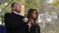 El presidente Donald Trump y la primera dama Melania Trump participan en la ceremonia del Día de los Veteranos de la Ciudad de Nueva York en el Madison Square Park en Nueva York, el lunes 11 de noviembre del 2019. El presidente Donald Trump y la primera dama Melania Trump participan en la ceremonia del Día de los Veteranos de la Ciudad de Nueva York en el Madison Square Park en Nueva York, el lunes 11 de noviembre del 2019.