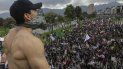 Manifestantes antigubernamentales marchan en Bogotá, Colombia, el jueves 21 de noviembre de 2019. Manifestantes antigubernamentales marchan en Bogotá, Colombia, el jueves 21 de noviembre de 2019.