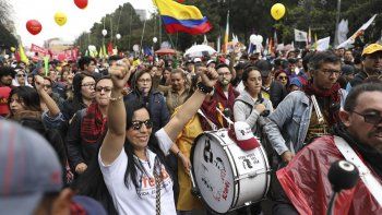 Fotografía del 21 de noviembre de 2019 de una manifestación antigubernamental en Bogotá, Colombia.