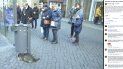 Las personas comenzaron a rodear al mapache para tomarle fotos mientras el animal se movía visiblemente afectado. Las personas comenzaron a rodear al mapache para tomarle fotos mientras el animal se movía visiblemente afectado.