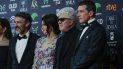 En la imagen (de derecha a izquierda), el actor español Antonio Banderas, el director Pedro Almodóvar, la actriz Penélope Cruz y el argentino Leonardo Sbaraglia, posan en la alfombra roja de la 34ta edición de los Premios Goya del cine español, en Málaga, España. En la imagen (de derecha a izquierda), el actor español Antonio Banderas, el director Pedro Almodóvar, la actriz Penélope Cruz y el argentino Leonardo Sbaraglia, posan en la alfombra roja de la 34ta edición de los Premios Goya del cine español, en Málaga, España.