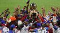 Los jugadores de la República Dominicana celebran tras vencer a Venezuela y coronarse campeones de la Serie del Caribe en San Juan, Puerto Rico, el sábado 8 de febrero de 2020. Los jugadores de la República Dominicana celebran tras vencer a Venezuela y coronarse campeones de la Serie del Caribe en San Juan, Puerto Rico, el sábado 8 de febrero de 2020.