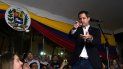 El presidente encargado de Venezuela, Juan Guaidó, habla desde la Plaza Bolívar, al este de Caracas, a su regreso de una gira internacional de 23 días. El presidente encargado de Venezuela, Juan Guaidó, habla desde la Plaza Bolívar, al este de Caracas, a su regreso de una gira internacional de 23 días.