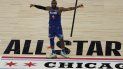 LeBron James, de los Lakers de Los Ángeles, festeja durante la segunda mitad del Juego de Estrellas, el domingo 16 de febrero de 2020, en Chicago LeBron James, de los Lakers de Los Ángeles, festeja durante la segunda mitad del Juego de Estrellas, el domingo 16 de febrero de 2020, en Chicago