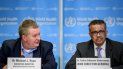 El director ejecutivo del programa de Emergencias de la OMS, Michael Ryan y el director general de la Organización Mundial de la Salud Tedros Adhanom Ghebreyesus, hablando sobre la situación del COVID-19, en Ginebra, Suiza, marzo 9, 2020. El director ejecutivo del programa de Emergencias de la OMS, Michael Ryan y el director general de la Organización Mundial de la Salud Tedros Adhanom Ghebreyesus, hablando sobre la situación del COVID-19, en Ginebra, Suiza, marzo 9, 2020.