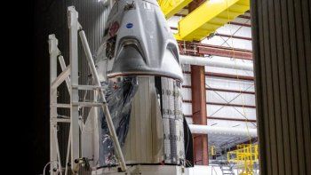 Imagen de la nave espacial SpaceX Crew Dragon que será lanzada por un cohete Falcon 9. Imagen de la nave espacial SpaceX Crew Dragon que será lanzada por un cohete Falcon 9.