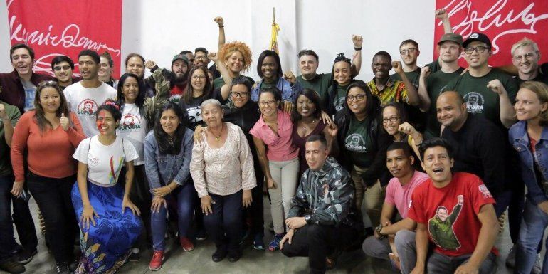 La instalación de la brigada internacionalista Che Guevara, en Caracas, Venezuela, el 15 de febrero de 2020.