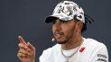 En esta foto del 3 de noviembre de 2019, el piloto británico Lewis Hamilton habla en una conferencia de prensa luego del Gran Premio de EEUU. En esta foto del 3 de noviembre de 2019, el piloto británico Lewis Hamilton habla en una conferencia de prensa luego del Gran Premio de EEUU.