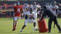 En foto de archivo del 15 de agosto del 2019 el corredor de los Texans de Houston Karan Higdon en una práctica con los Lions de Detroit en Houston. En foto de archivo del 15 de agosto del 2019 el corredor de los Texans de Houston Karan Higdon en una práctica con los Lions de Detroit en Houston.