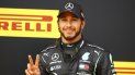 El piloto de Mercedes Lewis Hamilton tras vencer en el Gran Premio de Estiria en Spielberg, Austria, el domingo 12 de julio de 2020. El piloto de Mercedes Lewis Hamilton tras vencer en el Gran Premio de Estiria en Spielberg, Austria, el domingo 12 de julio de 2020.