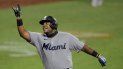 El venezolano Jesús Aguilar, de los Marlins de Miami, festeja después de conectar un jonrón solitario al abridor de los Orioles de Baltimore, Tom Eshelman, en la octava entrada del partido en Baltimore, el martes 4 de agosto de 2020. El venezolano Jesús Aguilar, de los Marlins de Miami, festeja después de conectar un jonrón solitario al abridor de los Orioles de Baltimore, Tom Eshelman, en la octava entrada del partido en Baltimore, el martes 4 de agosto de 2020.
