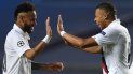 Neymar Jr. celebra con Mbappe el pase a semifinales del PSG luego de remontarle al Atalanta en cuartos de final de la Liga de Campeones el miércoles 12 de agosto de 2020 Neymar Jr. celebra con Mbappe el pase a semifinales del PSG luego de remontarle al Atalanta en cuartos de final de la Liga de Campeones el miércoles 12 de agosto de 2020