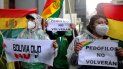 Activistas y opositores al expresidente boliviano Evo Morales, protestan frente a la Corte de Justicia de Bolivia en La Paz el 7 de septiembre de 2020. Un juez boliviano confirmó el lunes que el expresidente Evo Morales no es elegible para postularse para el Senado en las elecciones del 18 de octubre. dijo el gobierno. Activistas y opositores al expresidente boliviano Evo Morales, protestan frente a la Corte de Justicia de Bolivia en La Paz el 7 de septiembre de 2020. Un juez boliviano confirmó el lunes que el expresidente Evo Morales no es elegible para postularse para el Senado en las elecciones del 18 de octubre. dijo el gobierno.