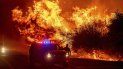 Las flamas de un incendio forestal iluminan la carretera 162 el miércoles 9 de septiembre de 2020, en Oroville, California. Las flamas de un incendio forestal iluminan la carretera 162 el miércoles 9 de septiembre de 2020, en Oroville, California.