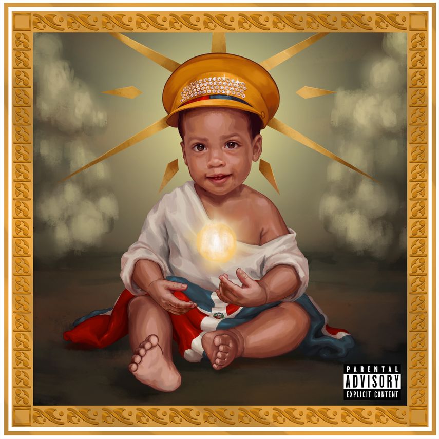 La portada de Santo Niño el EP de Amenazzy que será lanzado el 18 de junio de 2021 en una imagen proporcionada por Rimas Entertainment.