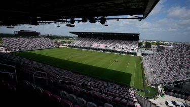 La foto del 10 de julio de 2023 muestra el Estadio DRV PNK, del Inter Miami, en Fort Lauderdale, Florida. Lugar donde Lionel Messi fue presentado y también debutará en la MLS 