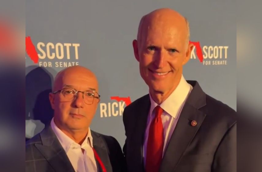 El excomisario y expreso político, Iván Simonovis, junto al senador republicano, Rick Scott