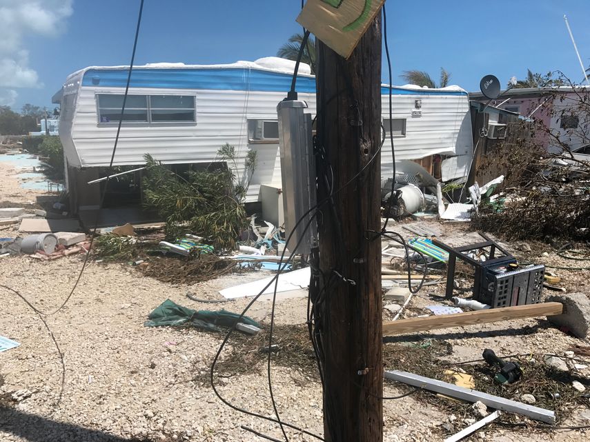 La mayoría de las casas móviles en Islamorada en Los Cayos quedaron destruidas.&nbsp;