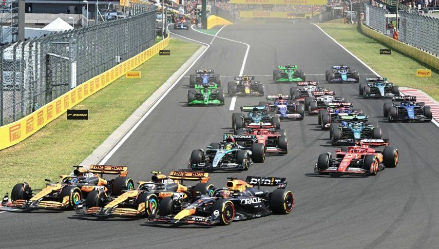 Pilotos toman la salida del Gran Premio de Hungría de Fórmula 1 en el circuito Hungaroring de Mogyorod, cerca de Budapest, el 21 de julio de 2024. La temporada 2025 de Fórmula 1, que conmemora los 75 años del campeonato inaugural de siete carreras en 1950, comienza el 14 de marzo con el Gran Premio de Australia. Pilotos toman la salida del Gran Premio de Hungría de Fórmula 1 en el circuito Hungaroring de Mogyorod, cerca de Budapest, el 21 de julio de 2024. La temporada 2025 de Fórmula 1, que conmemora los 75 años del campeonato inaugural de siete carreras en 1950, comienza el 14 de marzo con el Gran Premio de Australia.