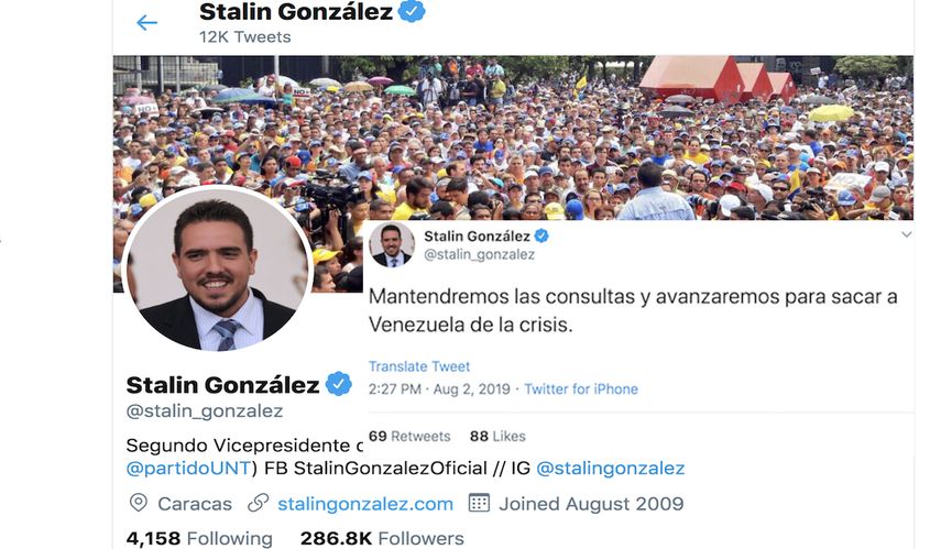 Stalin González, vicepresidente de la Asamblea Nacional, dijo en Twitter que se mantendrán las consultas sobre las negociaciones que se avanzaron esta semana.