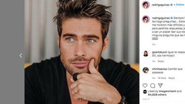 Captura de pantalla tomada del perfil oficial en Instagram del actor argentino Rodrigo Guirao.