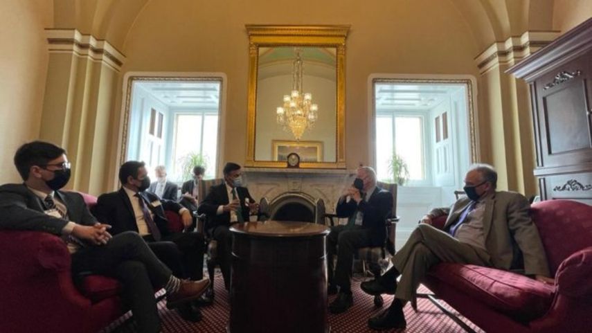 Los opositores venezolanos Freddy Guevara, Leopoldo López y Carlos Vecchio se reunieron con los senadores estadounidenses Bob Menéndez, Dick Durbin&nbsp; y Tim Kaine.