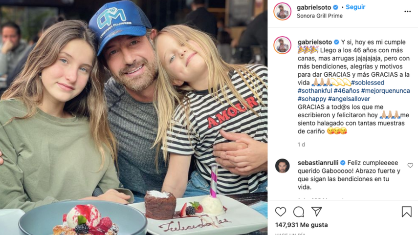 Gabriel Soto y sus hijas.&nbsp;