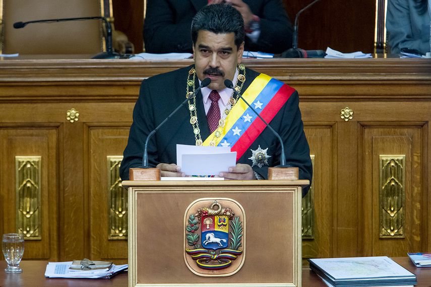 El presidente Maduro en su intervención en la AN en Venezuela. (EFE)