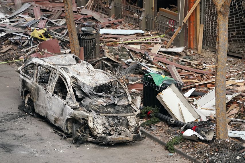 Imagen de la explosión en Nashville, Tennessee.