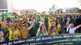 Partidarios del expresidente brasileño Jair Bolsonaro participan en una marcha para exigir amnistía para el exmandatario. (Foto de Evaristo Sa / AFP)