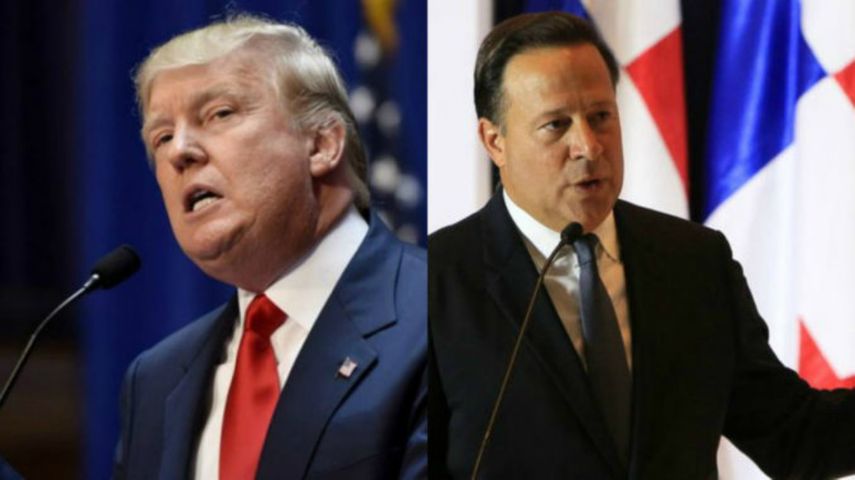 El presidente de Estados Unidos, Donald Trump, y el mandatario de Panamá, Juan Carlos Varela.