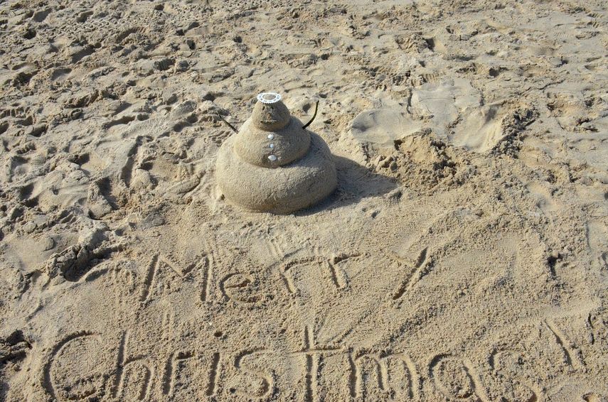 Feliz Navidad en una playa de Miami