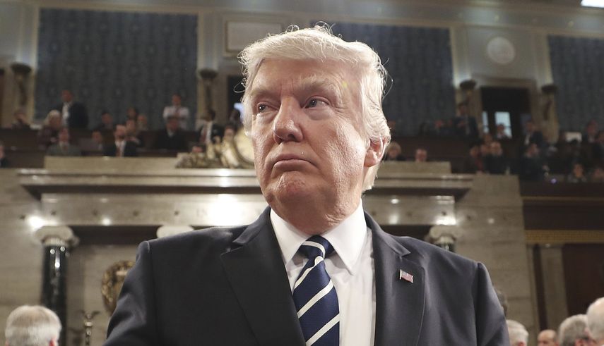 El presidente Donald Trump es visto en el Congreso de Estados Unidos en una sesión de marzo de 2017.