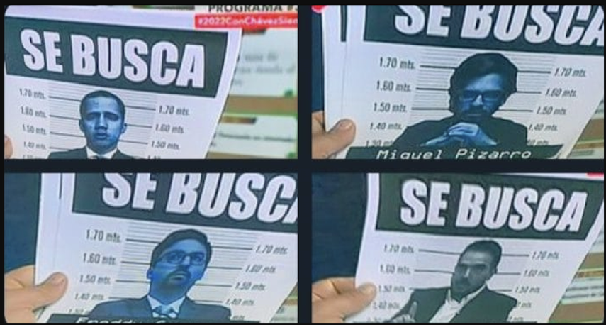 En las redes sociales circularon imágenes de los afiches publicados por el régimen de Venezuela contra la oposición.&nbsp;