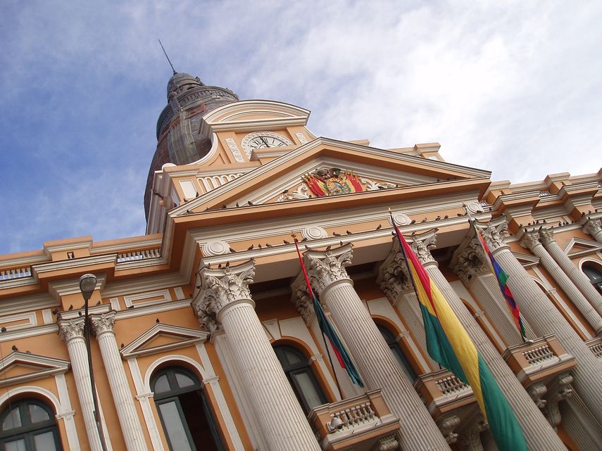 Vista parcial del&nbsp;	Palacio de Gobierno de Bolivia.