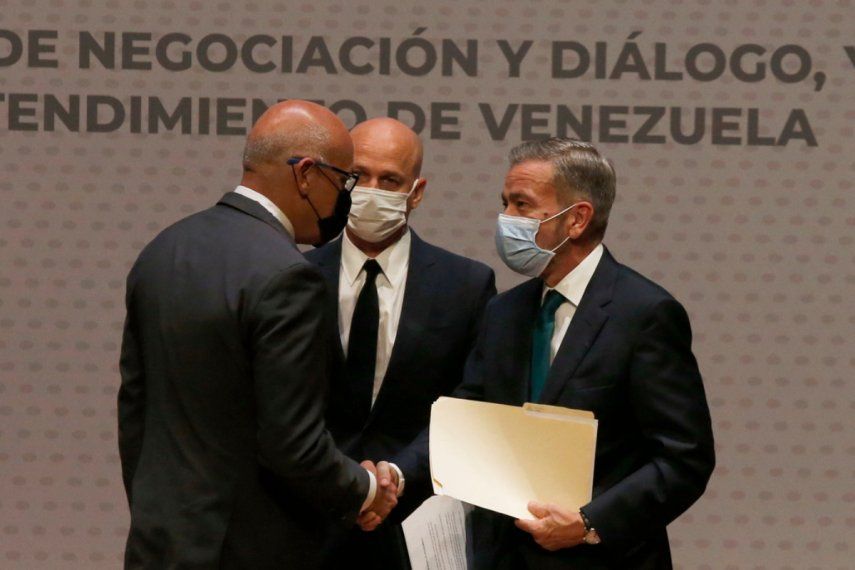 El Acuerdo de Barbados, precedido por el diálogo entre el delegado de Maduro, Jorge Rodríguez y de la oposición, Gerardo Blyde, en Ciudad de México, en agosto de 2021.