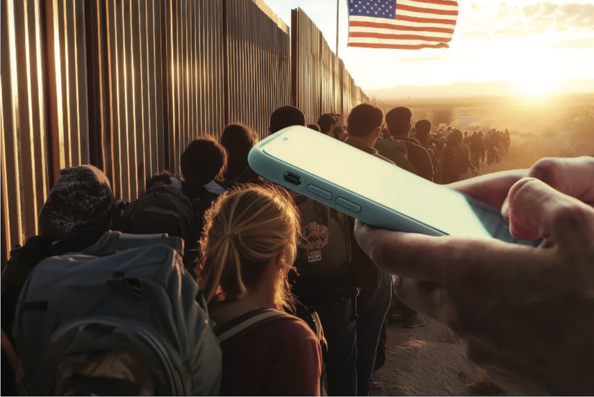 Inmigrantes en la frontera. 