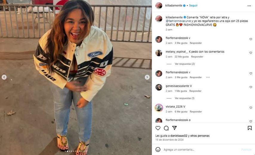 La influencer Carol Acosta, conocida en redes sociales como Killadamente.&nbsp;