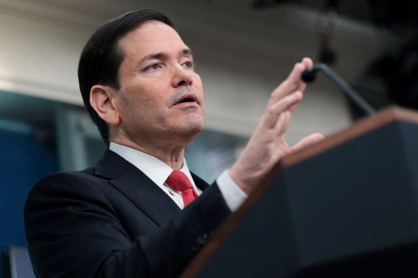 El secretario de Estado Marco Rubio durante una conferencia en la Casa Blanca.