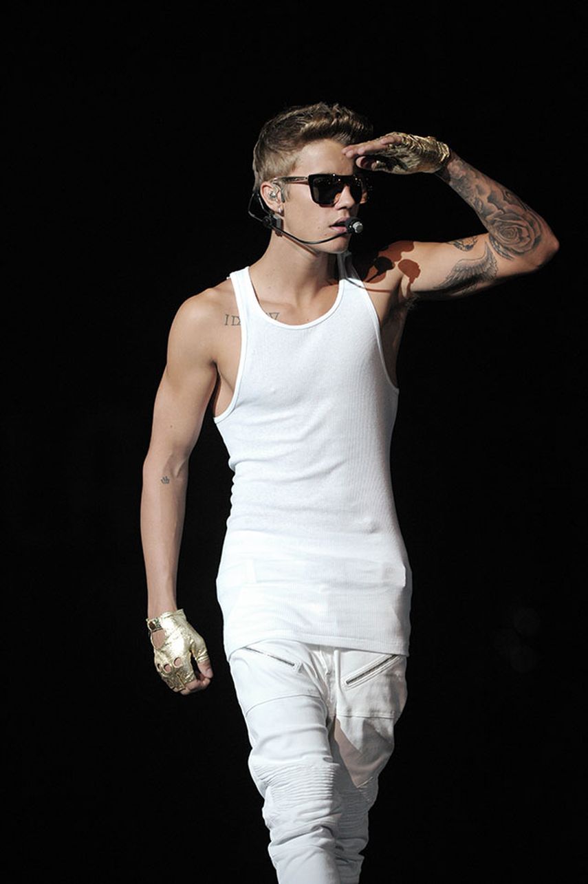 Justin Bieber durante un concierto en Singapore. (AP Photo/Joseph Nair)