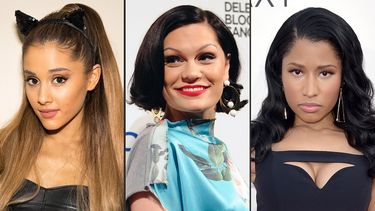 Ariana Grande, Jessie J y Nicki Minaj, de izquierda a derecha, quienes inaugurarán la ceremonia de los Premios MTV a los Videos Musicales el domingo con su nueva canción, Bang Ban. (AP)