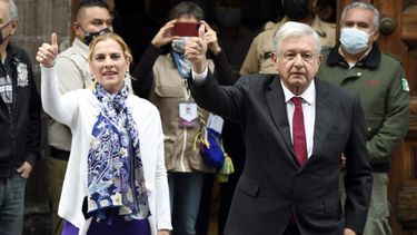 Presidente de México, Andrés Manuel López Obrador, tras&nbsp; votar.&nbsp;