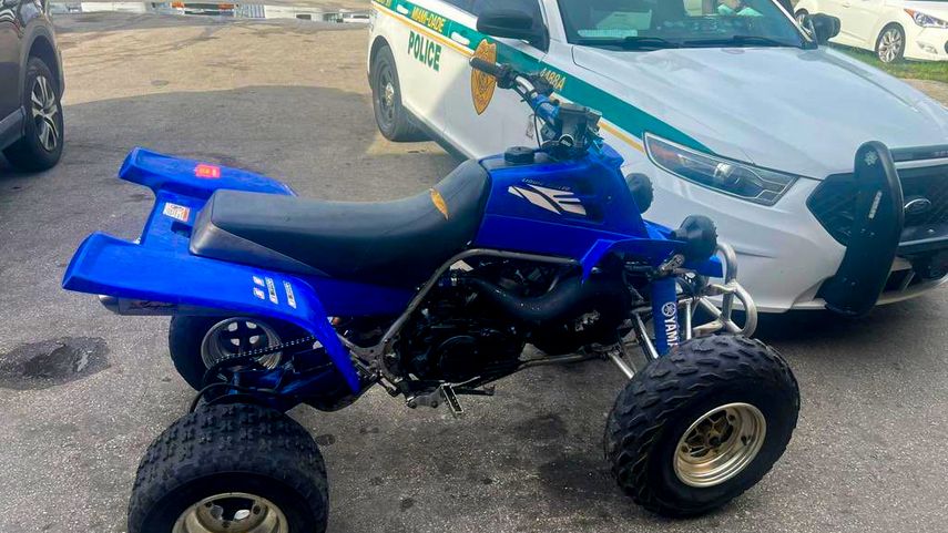 Una motocicleta confiscada por la policía de Miami-Dade en el marco de la celebración de Martin Luther King este 2024.
