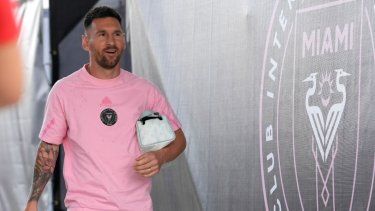 El atacante de Argentina, Lionel Messi, del Inter Miami, previo al partido contra DC United en la MLS, el sábado 18 de mayo de 2024, en Fort Lauderdale.&nbsp;