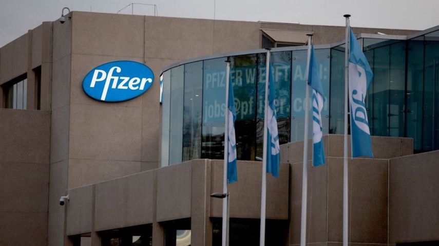 Esta fotografía muestra las oficinas de Pfizer en Bélgica, el lunes 9 de noviembre de 2020.